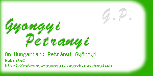 gyongyi petranyi business card